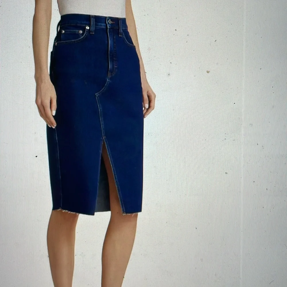 Veronica Beard Breves Denim Skirt Knee Length - Picture 2 of 7